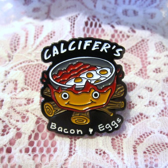 Calcifer's Bacon & Eggs Pin~Hard Enamel - Picture 4 of 4